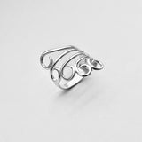 Sterling Silver Statement Swirl Wrap Ring, Boho Statement Rings, Swirly Jewelry