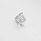 Sterling Silver Statement Swirl Wrap Ring, Boho Statement Rings, Swirly Jewelry