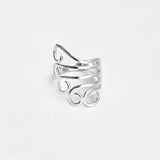 Sterling Silver Statement Swirl Wrap Ring, Boho Statement Rings, Swirly Jewelry