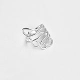 Sterling Silver Statement Swirl Wrap Ring, Boho Statement Rings, Swirly Jewelry