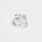 Sterling Silver Statement Swirl Wrap Ring, Boho Statement Rings, Swirly Jewelry