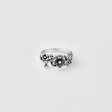 Sterling Silver Flower Ring with Swirls, Silver Rings, Floral Jewelry