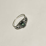 Sterling Silver Abalone Ring with Swirl, Silver Rings, Seashell Jewelry, Ocean Shells