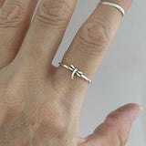 Sterling Silver Tiny Dragonfly Ring, Dainty Ring, Silver Ring, Spirit Ring, Boho Ring