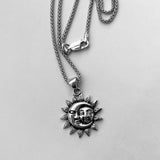 Sterling Silver Moon and Sun Necklace, Moon Necklace, Sunshine Necklace, Necklaces