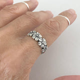 Sterling Silver Eternity Plumeria Ring, Flower Ring, silver Ring, Hawaii Ring