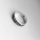 Sterling Silver Eternity Moon and Star Band, Unisex Ring, Silver Ring, Stackable Ring, Wedding Ring