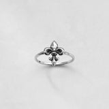 Sterling Silver Dainty Fleur De Lise Ring, Silver Rings, Saints Ring, Lily Ring