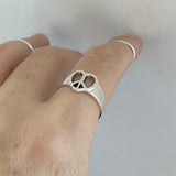 Sterling Silver Heart Peace Sign Ring, Silver Ring, Boho Ring, Peace Ring