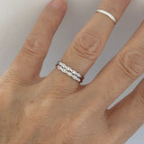 Sterling Silver Braided CZ Ring, Silver Ring, Braided Ring, Stackable Ring