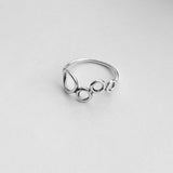 Sterling Silver Multiple Open Circle Ring, 4 Circle Ring, Boho Ring, Silver Ring, Halo Ring