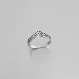 Sterling Silver Chevron Filigree Ring, Silver Ring, V Shape Ring