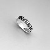 Sterling Silver Eternity Moon and Star Band, Unisex Ring, Silver Ring, Stackable Ring, Wedding Ring