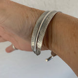 Sterling Silver Adjustable Feather Bangle, Boho Bracelet, Silver Bracelet, Angels Wing Bracelet