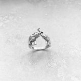 Sterling Sterling Kissing Elephant Ring, Silver Rings, Elephant Ring