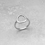 Sterling Silver Open Circle Ring, Boho Ring, Silver Ring, Halo Ring