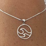 Sterling Silver Double Waves Necklace, Silver Necklace, Wave Necklace, Ocean Necklace