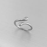 Sterling Silver Teardrop Wraparound Ring, Silver Rings, Teardrop Ring, Modern Ring