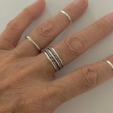 Sterling Silver 5 Band Rings, Silver Rings, Silver Bands, Statement Ring