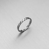 Sterling Silver Rope Ring, Stackable Ring, Silver Rings, Band