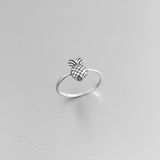 Sterling Silver Dainty Pineapple Ring, Tree Ring, Silver Ring, Fruit Ring