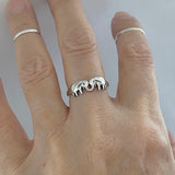 Sterling Silver Small Kissing Elephant Ring, Silver Ring, Good Luck Ring, Spirit Ring