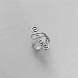 Sterling Silver Swirl Ring, Silver Ring, Statement Ring, Boho Ring