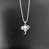 Sterling Silver Elephant Head Necklace, Silver Necklace, Elephant Necklace, Animal Necklace