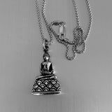 Sterling Silver Buddha Necklace, Silver Necklace, Boho Necklace, Yoga Necklace
