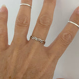 Sterling Silver Thin Tiny Waves Ring, Dainty Ring, Silver Ring, Wave Ring, Stackable Ring