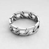 Sterling Silver Unisex Chain Link Ring, Silver Ring, Silver Band, Stackable Ring