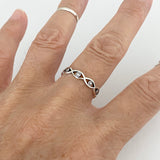 Sterling Silver Eternity All Seeing Eye Band, Silver Ring, Protector Ring, Eye Ring,