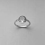 Sterling Silver Small Dainty Tree of Life Ring, Silver Ring, Tree Ring, Fortune Ring, Leaf Ring