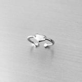 Sterling Silver Adjustable Solid Heart Toe Ring, Boho Ring, Heart Ring, Silver Ring
