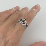 Sterling Silver Crown Ring, Silver Ring, Boho Ring, Princess Ring, Queen Ring