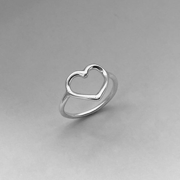 Sterling Silver Open Heart Ring, Boho Ring, Silver Ring, Love Ring ...