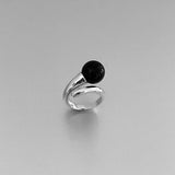 Sterling Silver with Black Onyx Statement Ring, Silver Rings, Onyx Ring