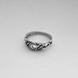 Sterling Silver Celtic and Moon Ring, Celtic Ring, Boho Ring, Silver Ring