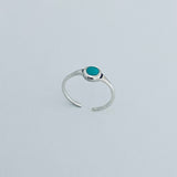 Sterling Silver Toe Ring with Synthetic Turquoise, Silver Ring, Boho Ring