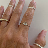 Sterling Silver Tiny Hand of God Ring with Blue Topaz CZ, Dainty Ring, Silver Ring, Hand Ring