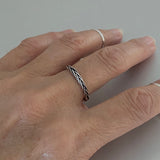 Sterling Silver Bali Rope Braid Ring, Silver Ring, Silver Band, Stackable Ring