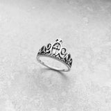 Sterling Silver Crown Ring, Silver Ring, Boho Ring, Princess Ring, Queen Ring