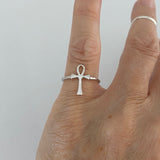 Sterling Silver Ankh Ring, Silver Rings, Religious Ring, Cross Ring