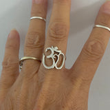 Sterling Silver OM Sign Ring, Silver Rings, Yoga Ring, OM Ring, Boho Ring
