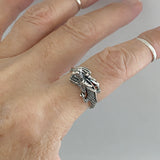 Sterling Silver Dragon Ring, Silver Ring, Boho Ring, Spirit Animal Ring