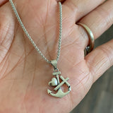 Sterling Silver Anchor Heart Cross Necklace, Anchor Necklace, Silver Necklace