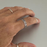 Sterling Silver Thin Eternity Celtic Ring, Silver Ring, Boho Ring, Silver Band