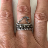 Sterling Silver Bali Wave Ring, Silver Ring, Boho Ring, Bali Ring, Ocean Ring
