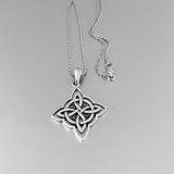 Sterling Silver Celtic Necklace, Silver Necklace, Boho Necklace, Knot Necklace