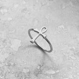 Sterling Silver Ankh Ring, Silver Rings, Religious Ring, Cross Ring